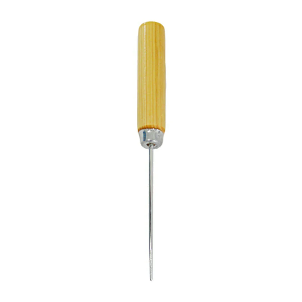 Picahielo de acero inoxidable con mango de madera