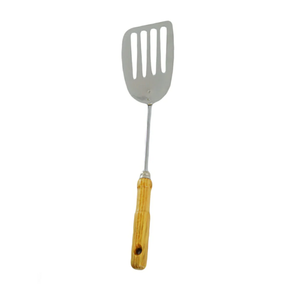 1pza Espátula grande cromada valery con mango de madera 37cm / val066
