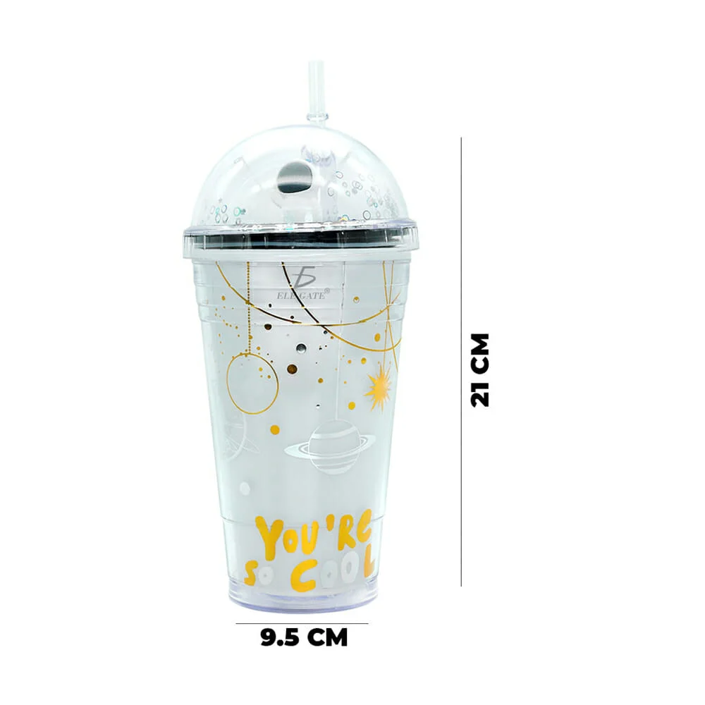 Vaso de acrílico con popote y tapa con ...