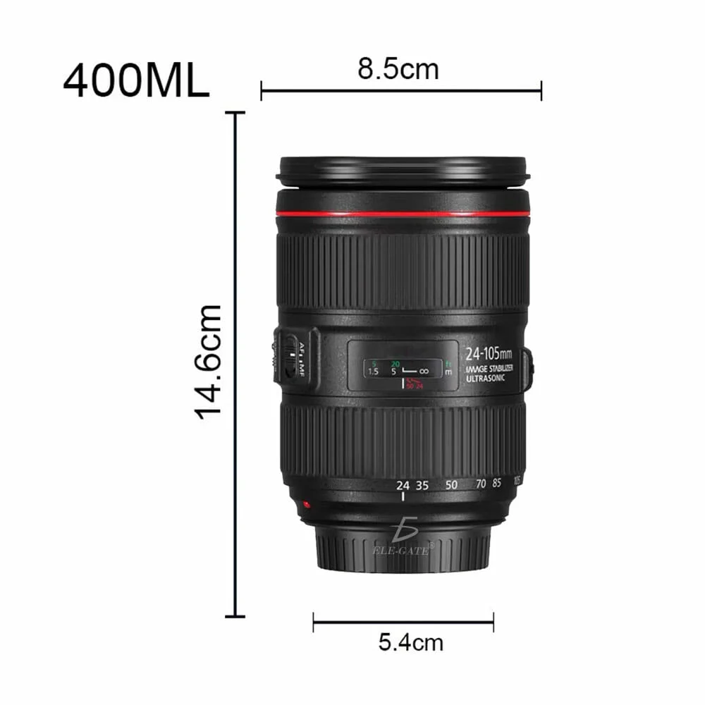 Termo en forma de lente fotográfico vas.26