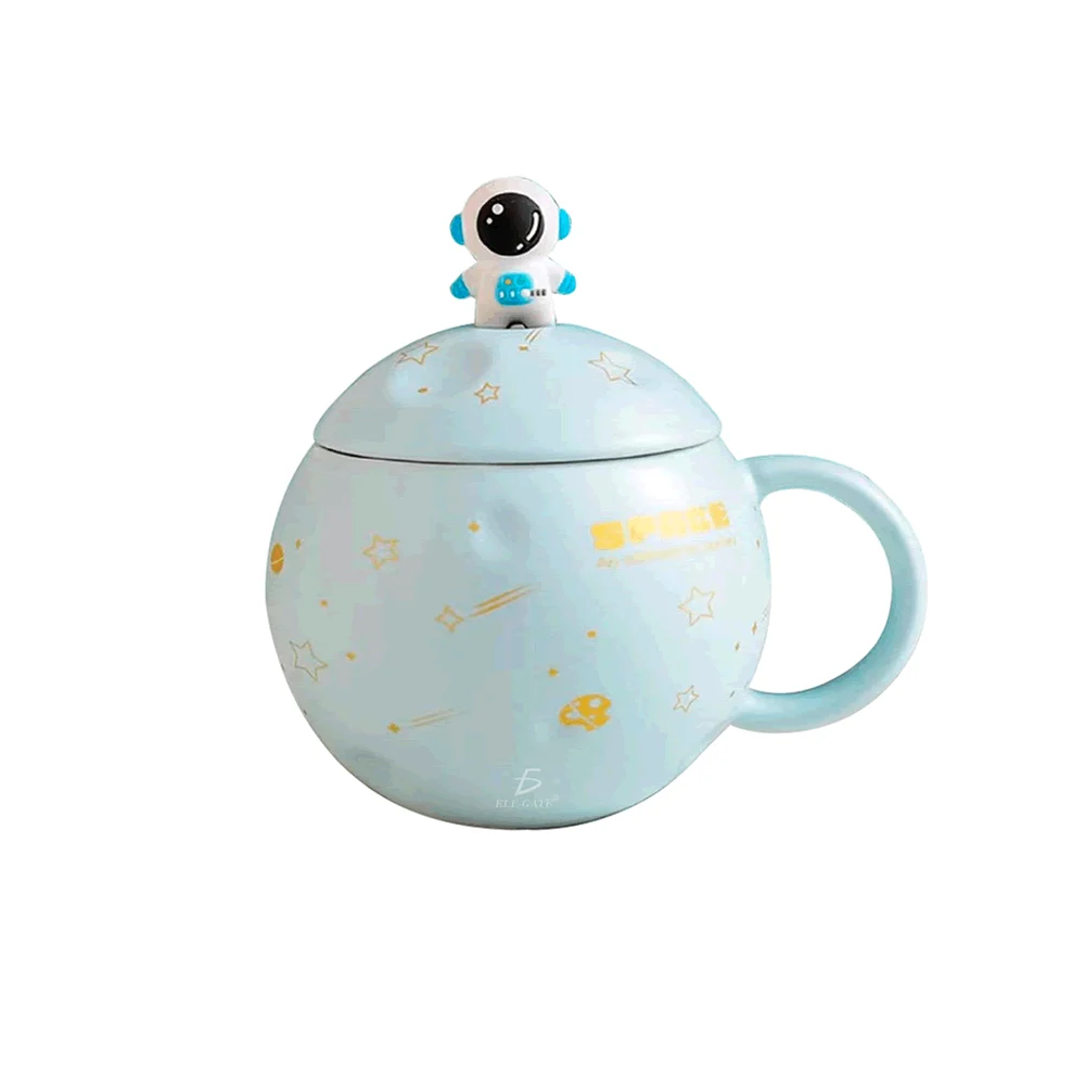 Taza de cerámica con tapa en forma de l...