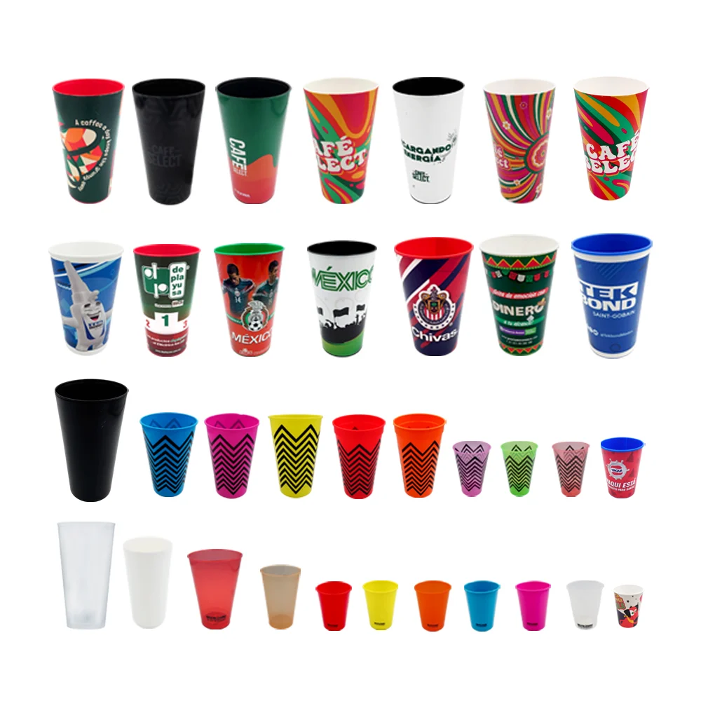 1pz vaso de plástico con diferentes cap...