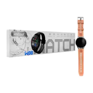 Smart watch w88 redondo con cargador de pines y correa de plástico, s…