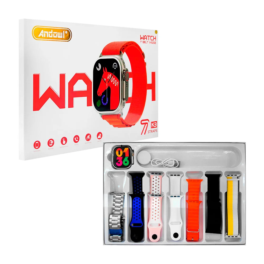 Smart watch k3 con 7 correas extensibles intercambiables, surtido / watch k3