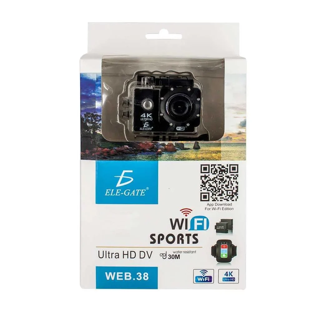 Cámara deportiva, Ultra HD Resistente al Agua Sumergible con accesorios