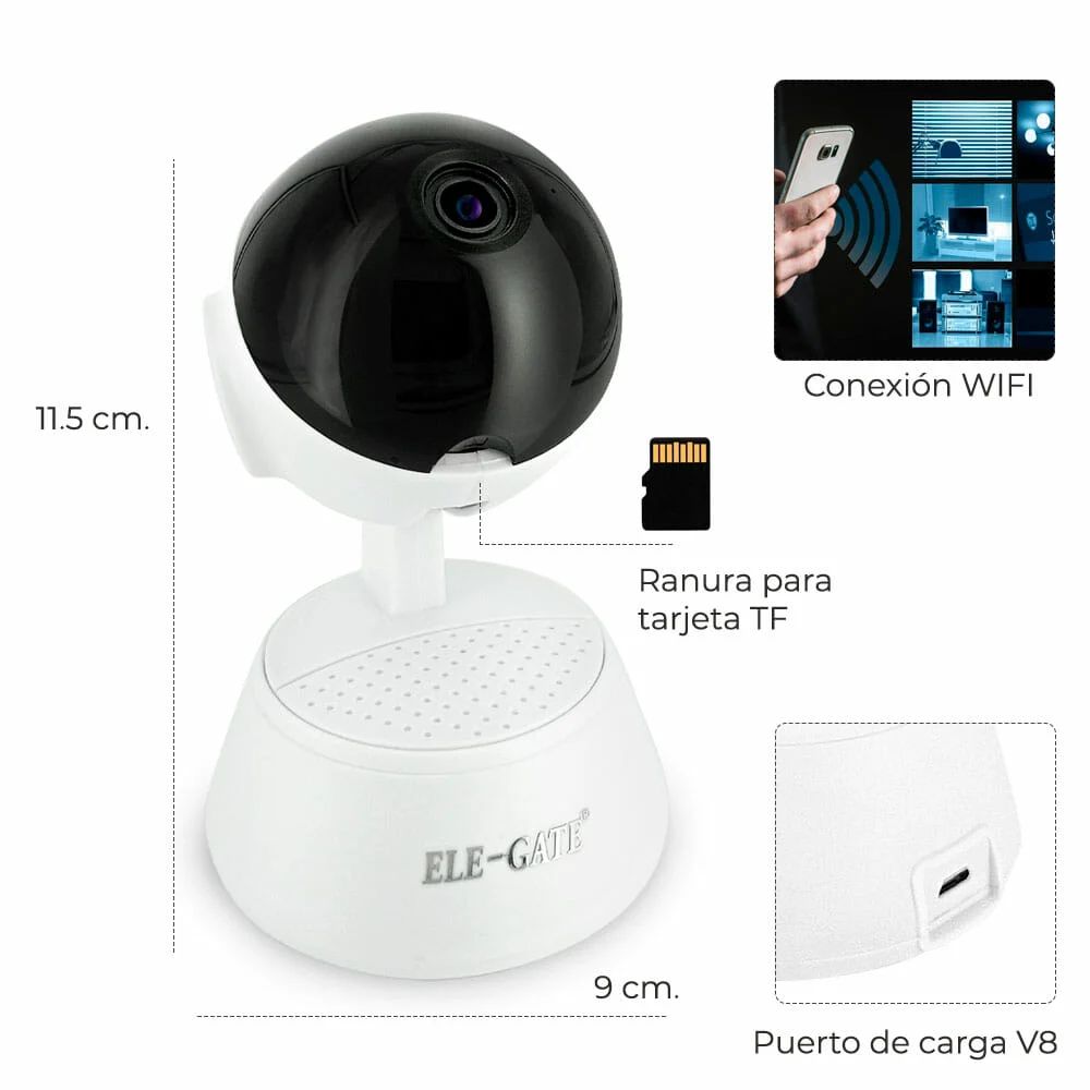 Cámara de seguridad 1080p wifi visión nocturna 