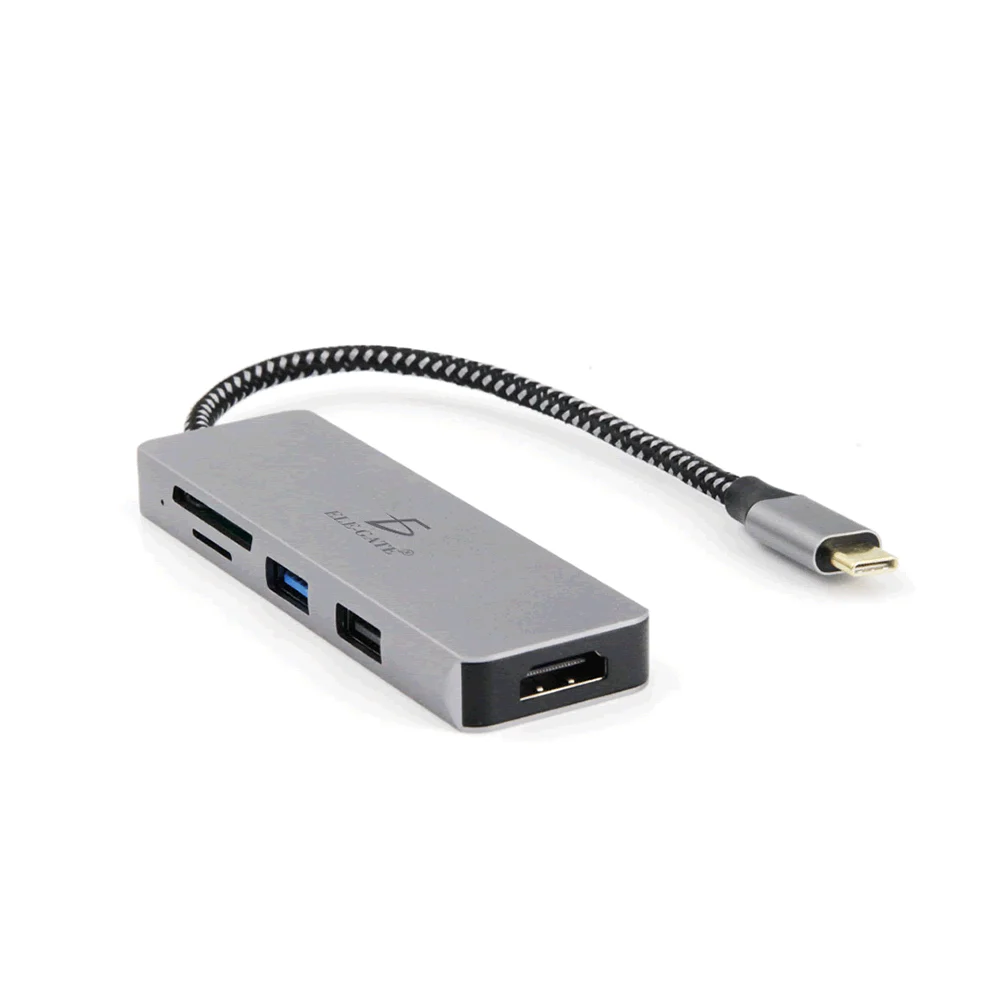 Hub adaptador hdmi 4k, con puerto usb 3.0, micro sd, sd, tipo c a tipo c wi.158