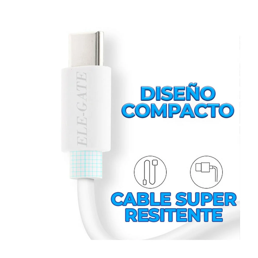 Cable usb ele-gate de 3 metros con entra...