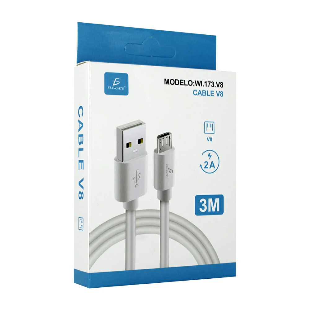 Cables usb ele-gate de 3 metros con entr...