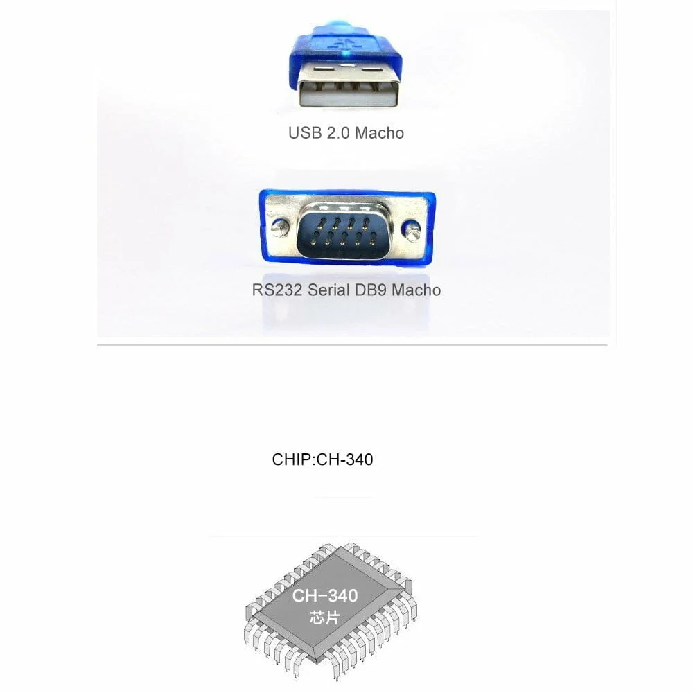 Adaptador rs232 serial dv9 macho a usb 2.0 macho / wi.29