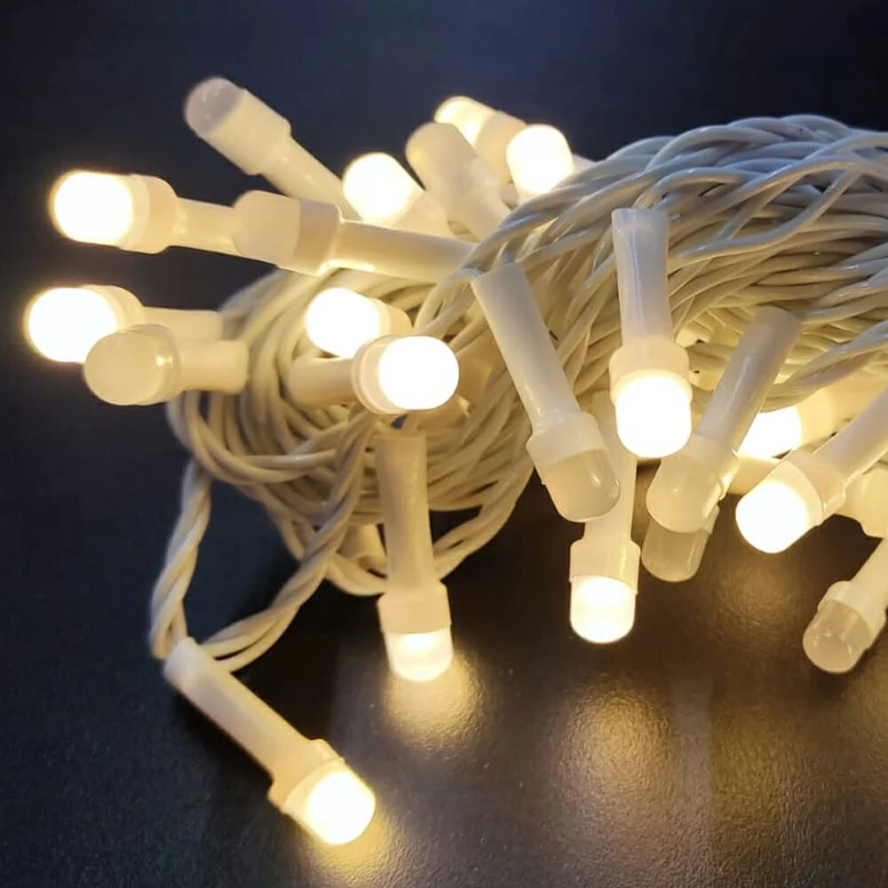 Serie de cable blanco con 50 focos led de luz cálida 3.5 metros / ws-1752-x