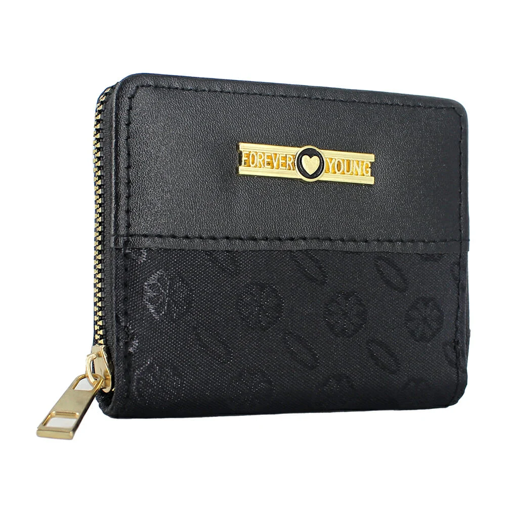 Cartera pequeña con estampado de flores y detalles en dorado, variedad de colores / forever young / wtx1-152