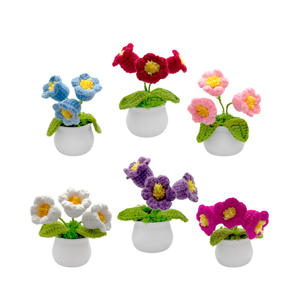 Mini maceta decorativa con flor de croch...