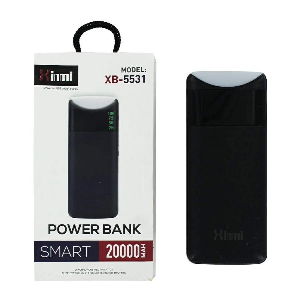 Power bank batería portátil xinmi con indicador de batería, 2 puertos usb y capacidad de 20000mah, variedad de colores / xb-5531