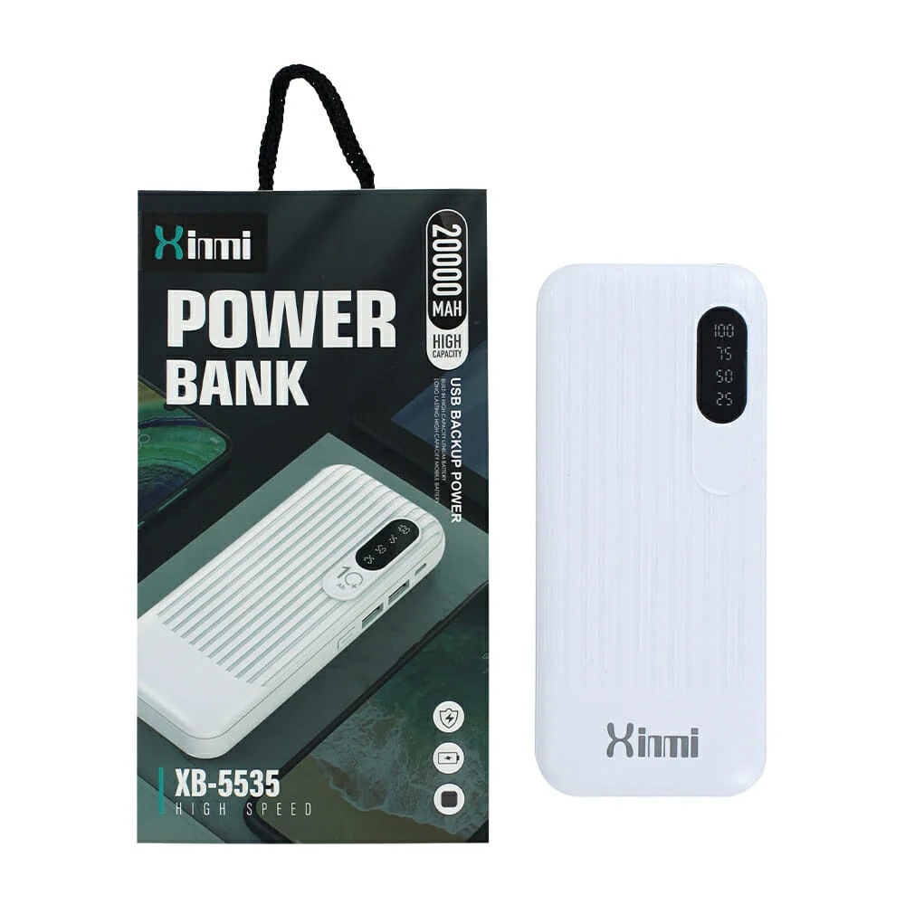 Power bank batería portátil xinmi con indicador de batería, 2 puertos usb y capacidad de 20000mah, variedad de colores / xb-5535