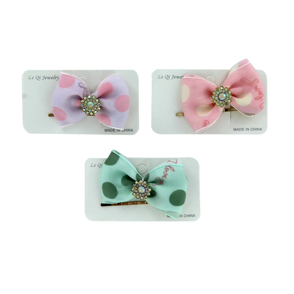 1pza Moño y broche con piedras de fantasía, variedad de colores / xh210583 / R554