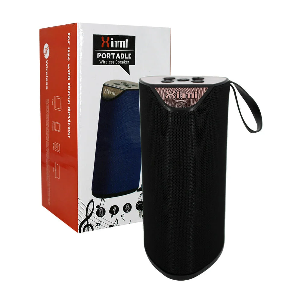 1pza Bocina de estilo torre triangular xinmi bicolor, con asa agarradera, botones superiores de reproducción y puertos de carga y/o conectores, variedad de colores / xm-111