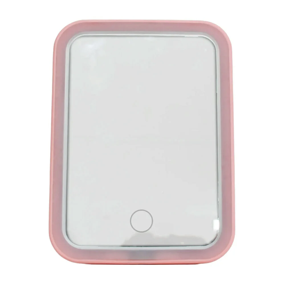 Mini espejo touch rectangular con luz led, 17.5x12cm / led makeup mirror / hzj-913 / hzj13