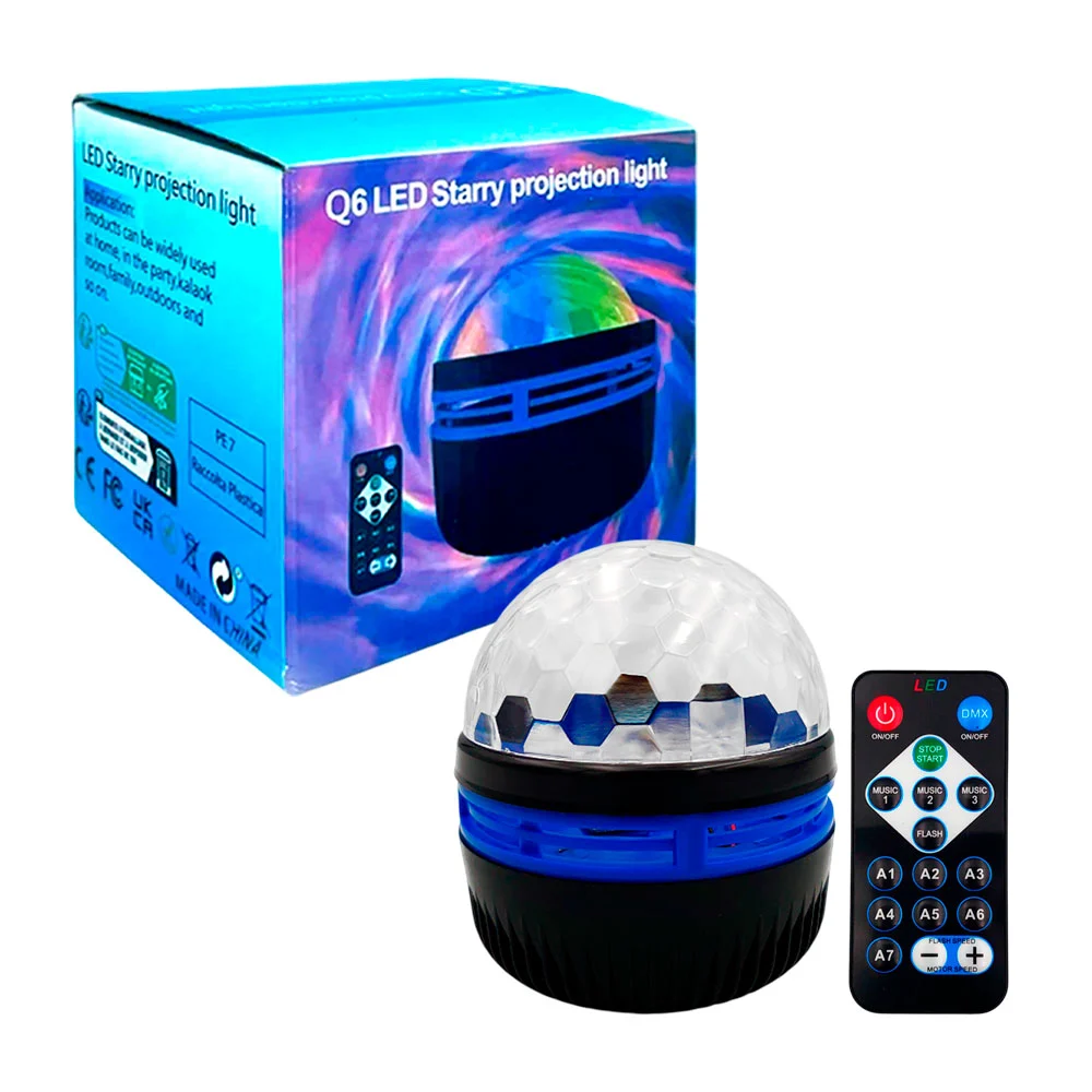 Lámpara led proyector de figuras multicolores / led q6 magic ball / xxk-602
