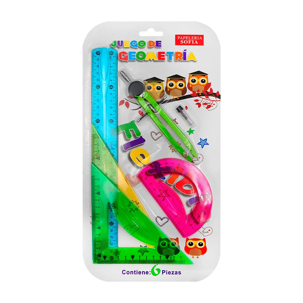 Juego de geometría 6 piezas + puntas de...