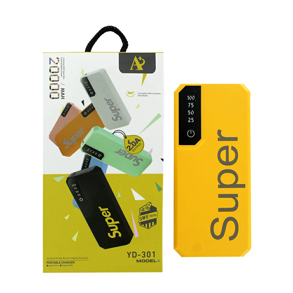 Power bank batería portátil con pantalla indicadora de batería y capacidad de 20000mah, variedad de colores / dyd-301