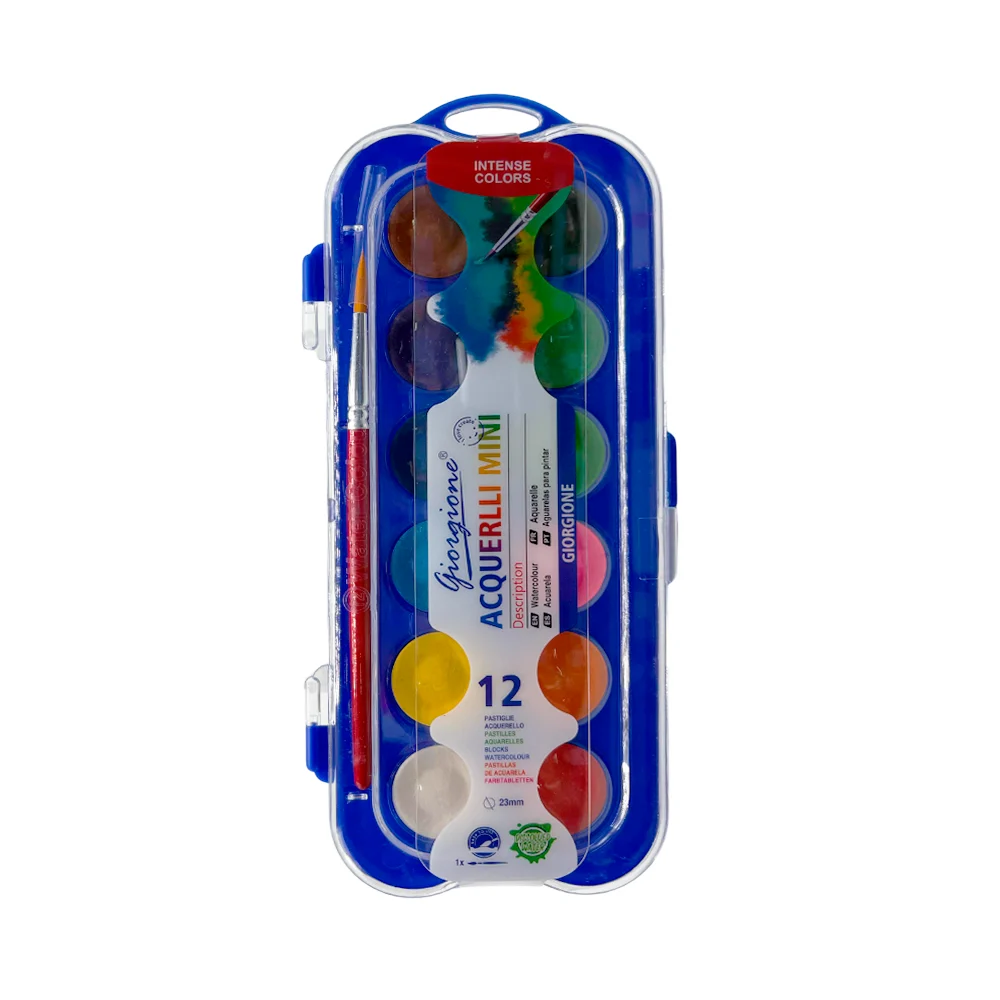 Estuche con 12 acuarelas + pincel, varie...