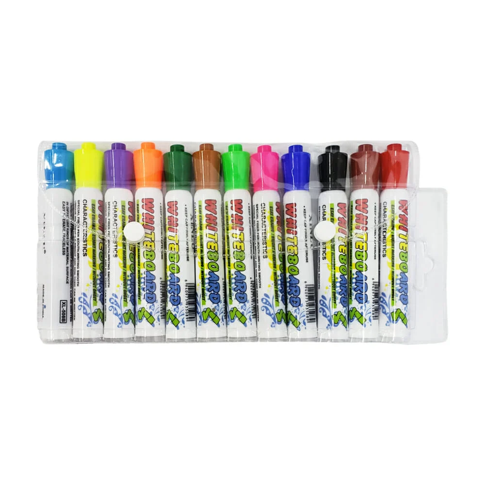 Paquete de 12 marcadores xinlu de colores a base de agua / xl-508b / yong-26-1 / wh-715