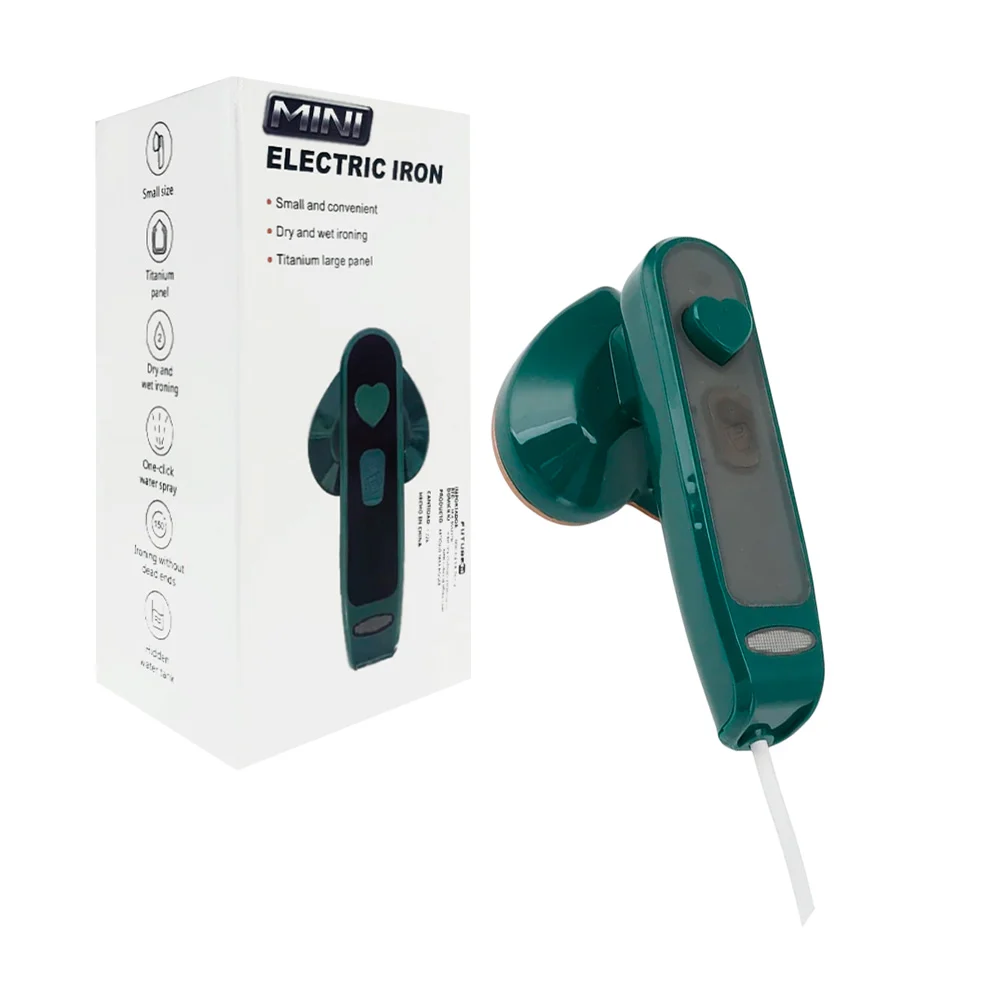 Mini plancha eléctrica de viaje compacta con funciones de planchado en seco o húmedo y forma de corazón, variedad de colores / mini electric iron / ze-1358