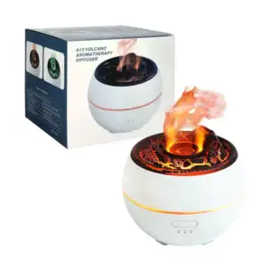 Humidificador de aromaterapia con luces y forma de volcán, 150x150x12…