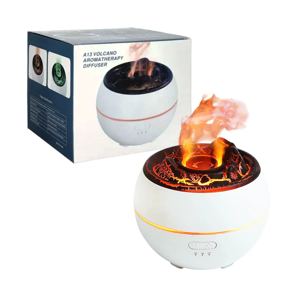 Humidificador de aromaterapia con luces y forma de volcán, 150x150x127mm / a13 volcano aromatherapy diffuser / ze-1429