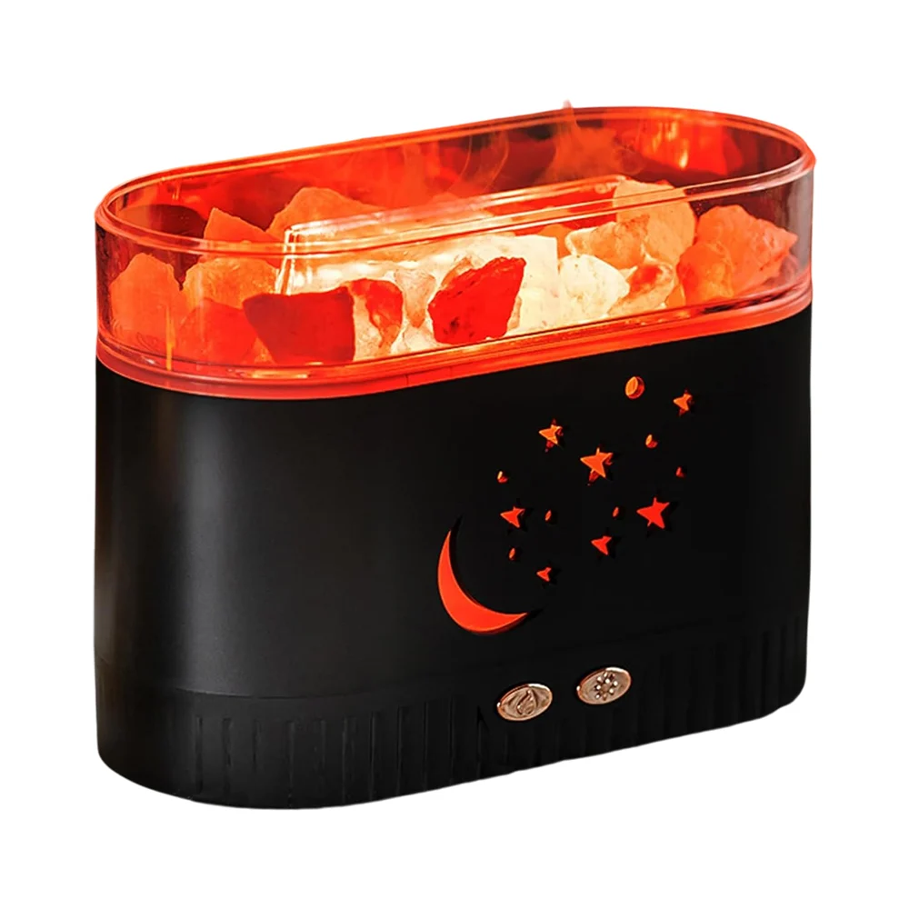 Humidificador de aromaterapia con sales, luces y estampado de luna - estrellas / salt lamp aroma diffuser / ze-2906