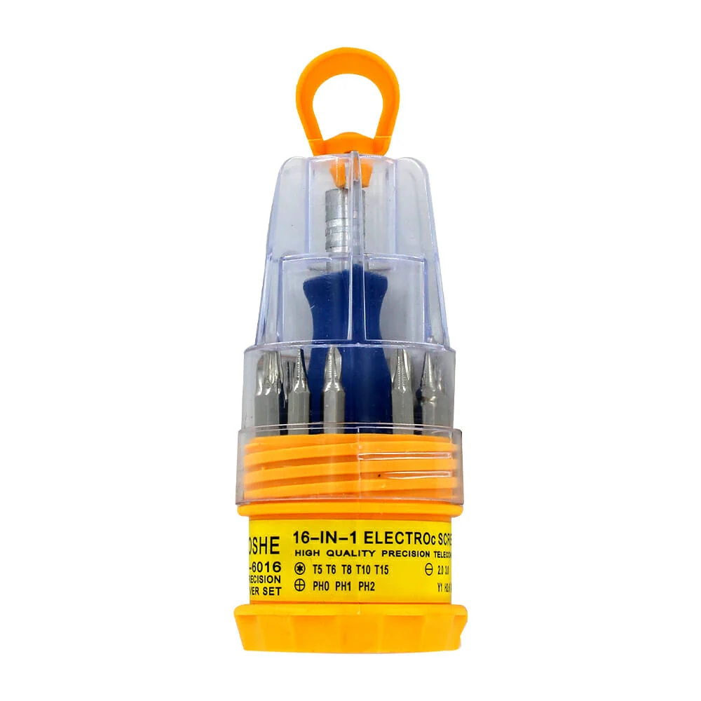 Granada hoshe 16 en 1 con desarmador de punta magnética y 15 puntas intercambiables / aj-6016 / ff-0092 / 962588