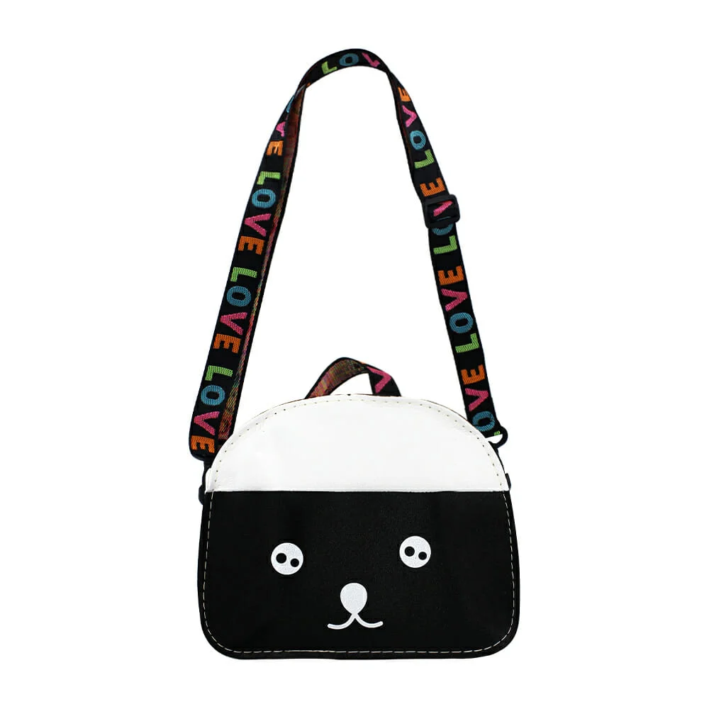 Bolsa de mano para dama con diseño kawaii y correa con leyenda love, variedad de colores / zm-0007