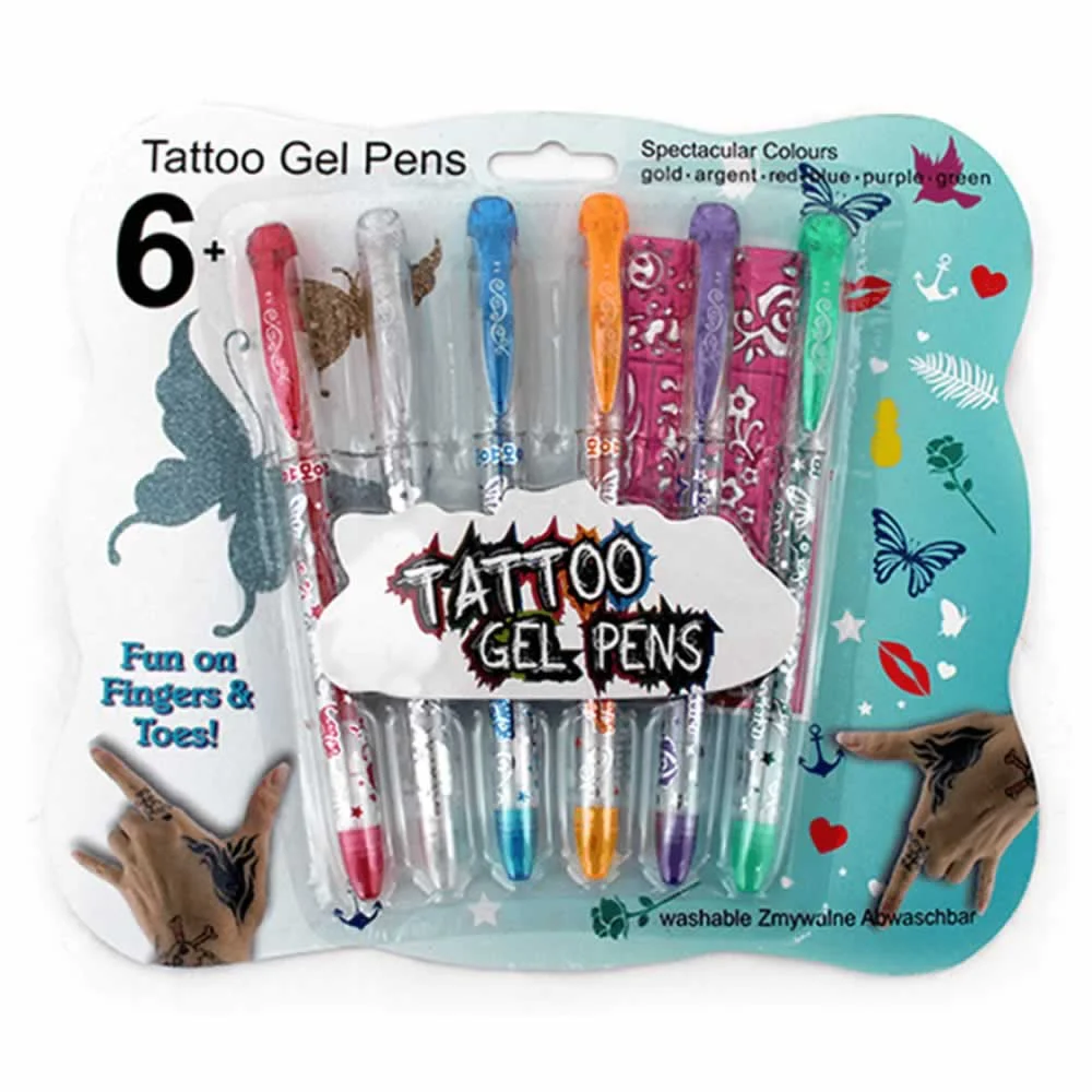 Blister 6 plumas de gel para tatuaje zp-0401