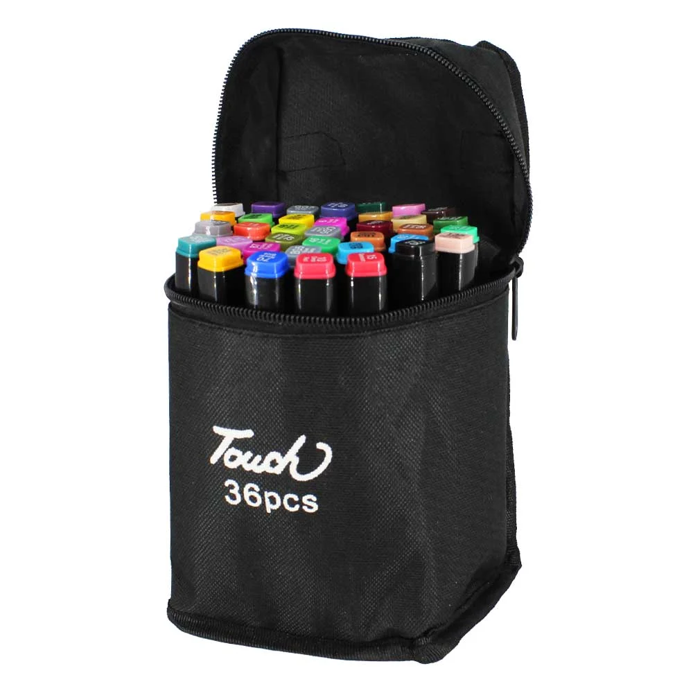 Estuche con 36 marcadores plumones touch...