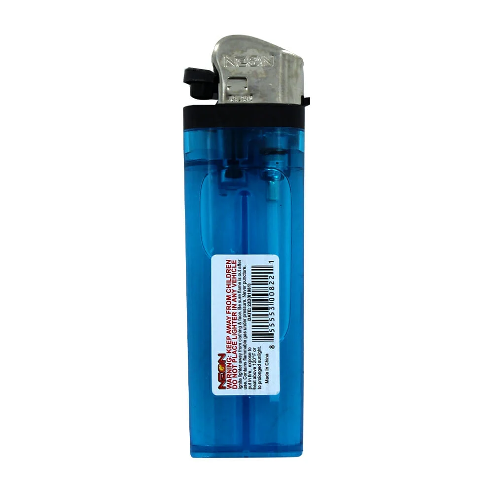 1pza Encendedor neon de gas desechable de flama ajustable, variedad de colores / laa02-00461
