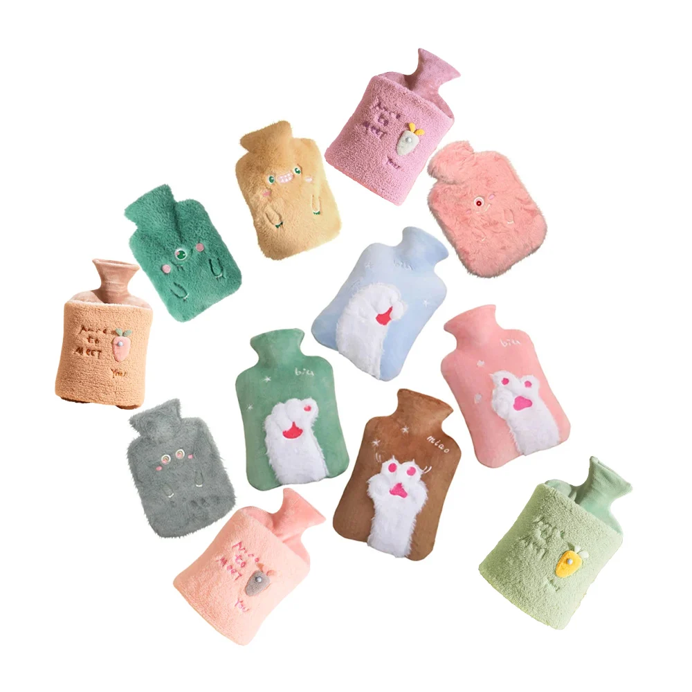 Bolsa calentadora afelpada con diseño y capacidad de 2000ml, variedad de modelos y colores / hot water bag / zy-hotbag2217 / zy-hotbag2216
