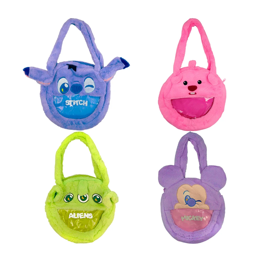 Bolsa redonda afelpada con diseño de personajes animados, surtido / zy-kp310