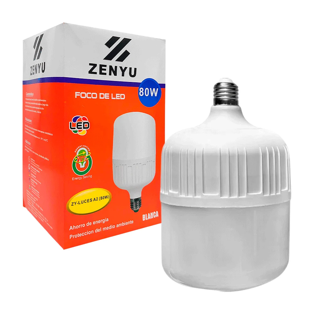 Foco bombilla zenyu ahorrador de 80w con luz blanca / zy-luces a2 80w