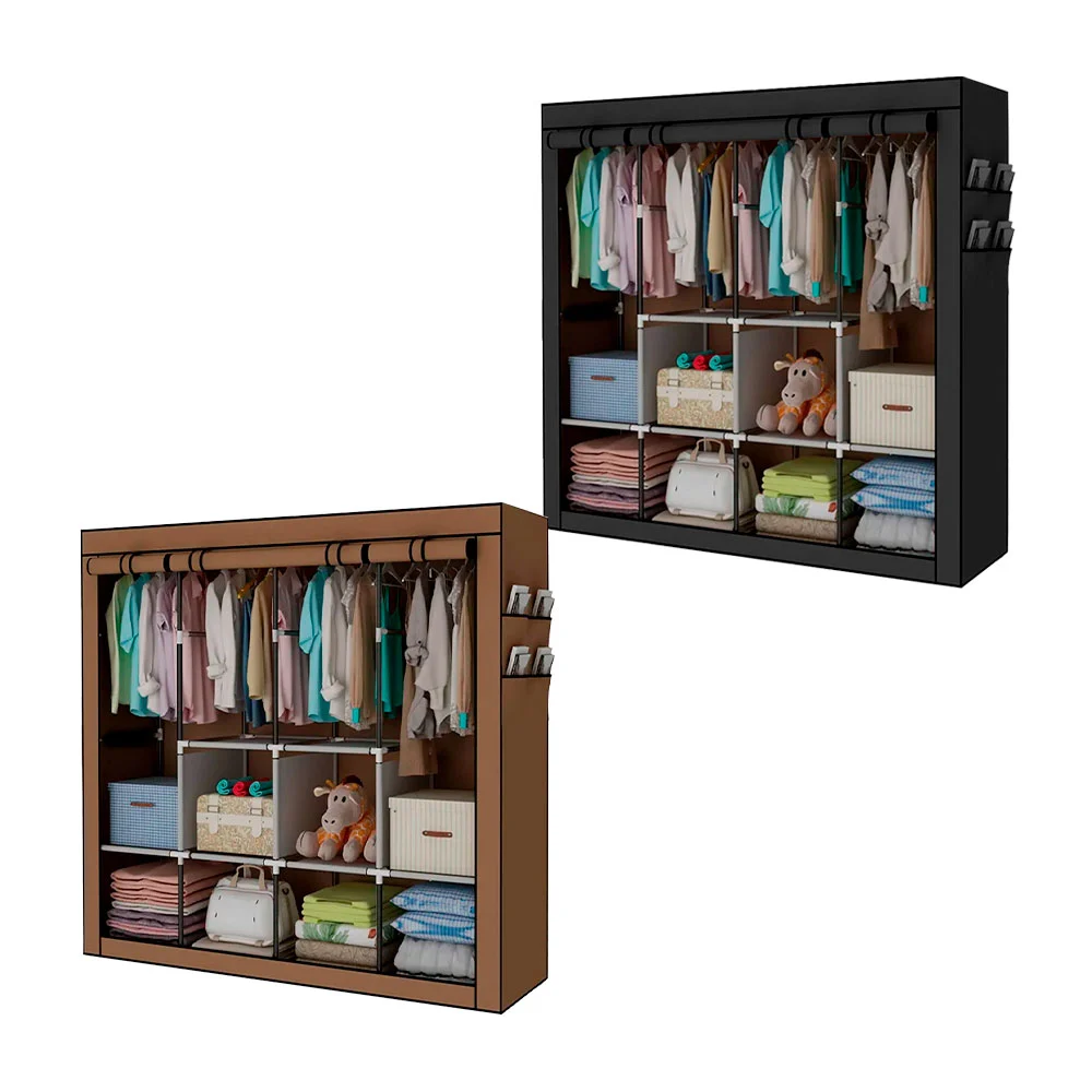 Closet armario organizador con cubierta de tela, múltiples niveles / zy-wfb132