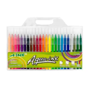 Paquete con 24 plumones delgados lavables, colores surtidos / apad-24e