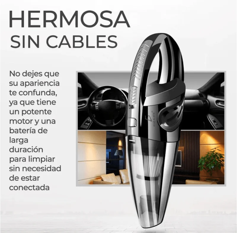 Aspiradora Manual Para Automóvil Y Hogar Recargable y Portátil