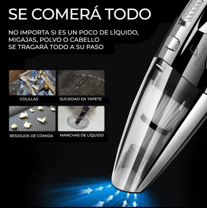 Aspiradora Manual Para Automóvil Y Hogar Recargable y Portátil