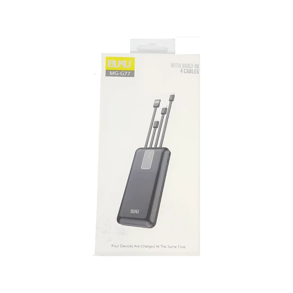 Power bank de uso rudo 20,000mah con cables tipo c, v8, iphone y usb, variedad de colores / mg-g77l