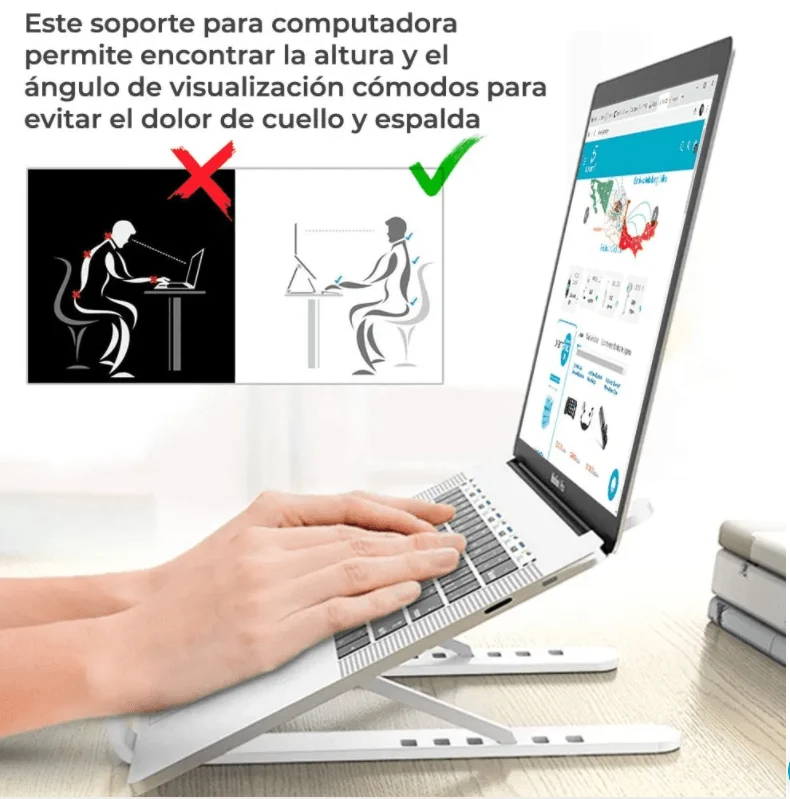 bases para laptop posición correcta