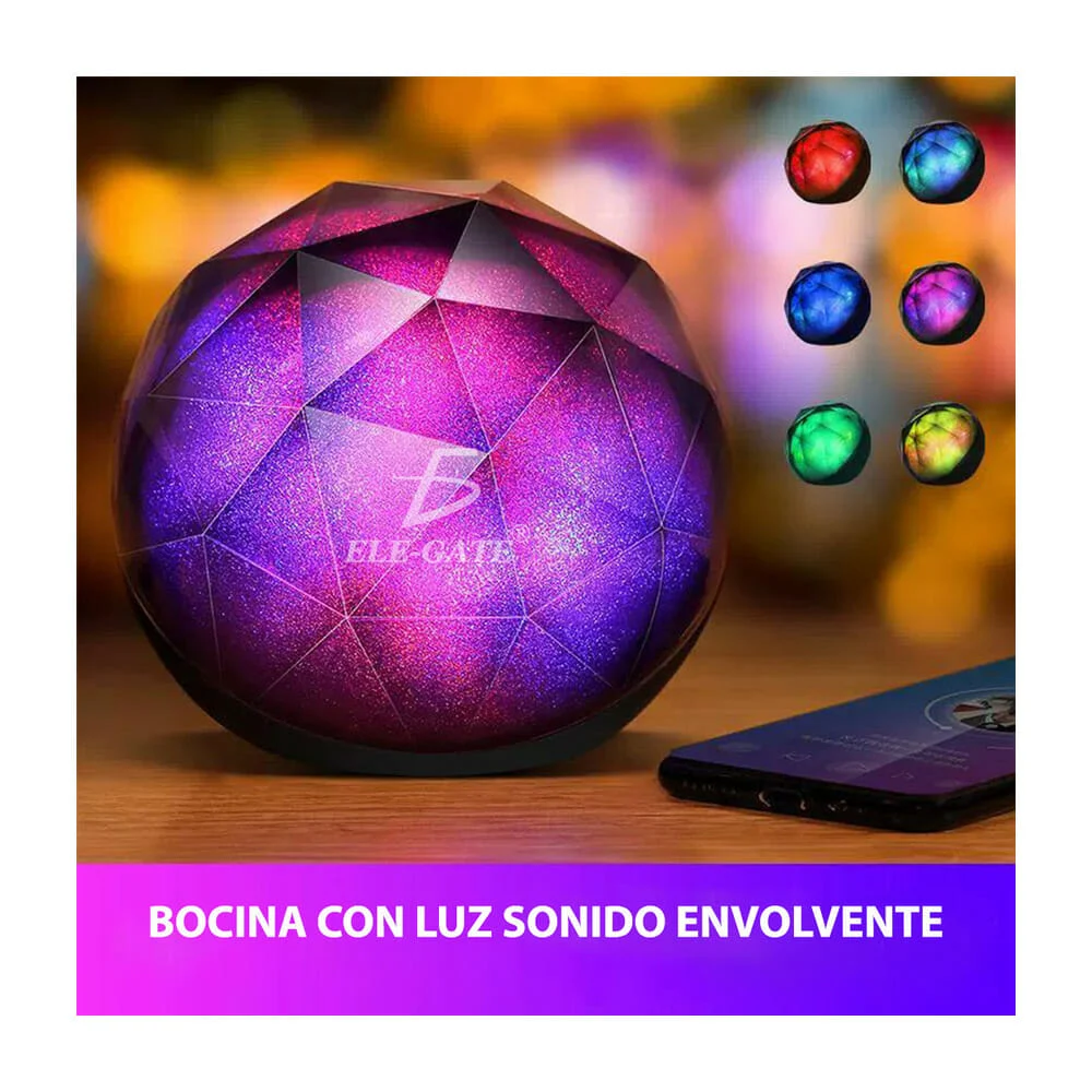 Bocina bluetooth redonda con sonido envo...