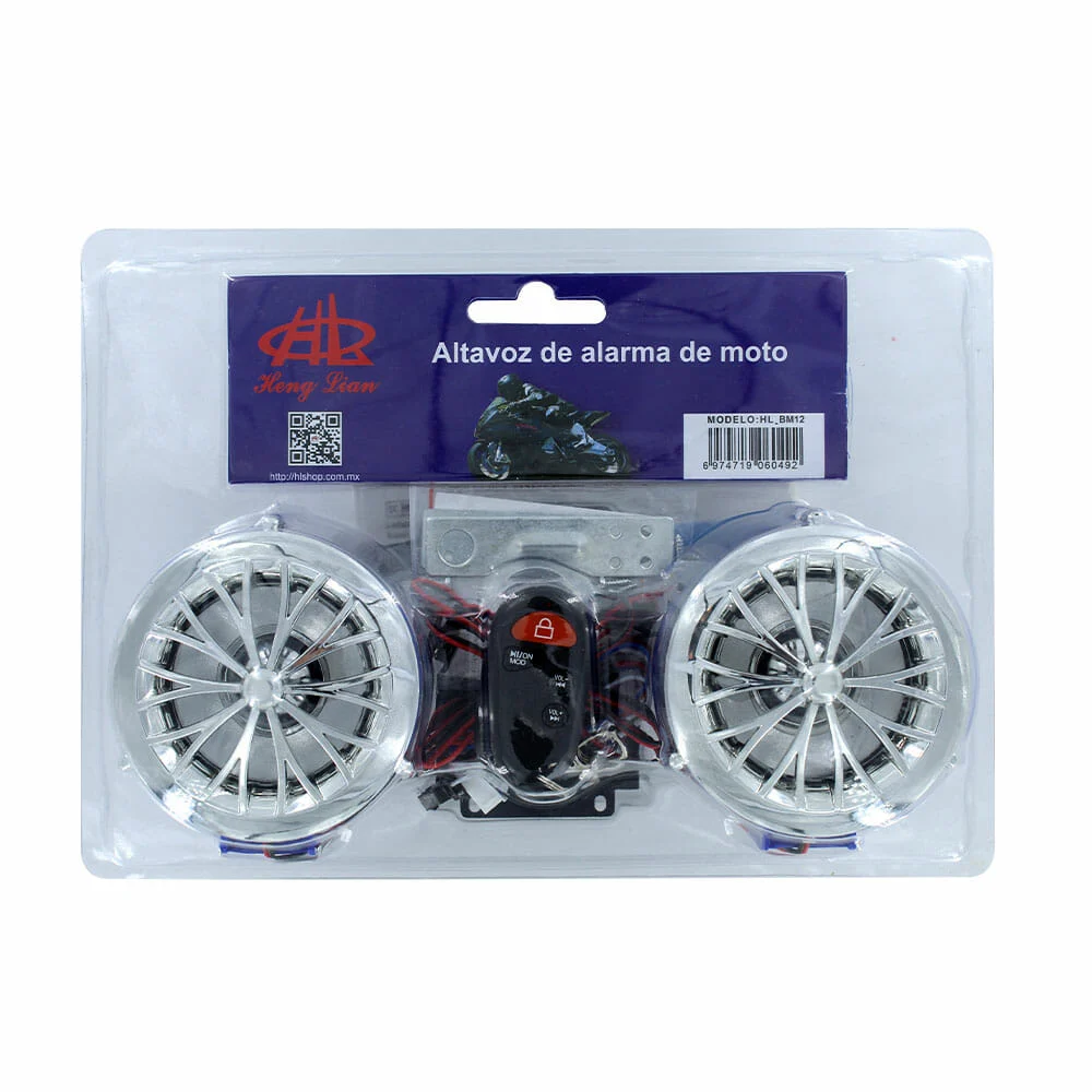 Alarma para motocicleta con 2 bocinas, control remoto y cables de instalación, variedad de colores / hl-bm12 / hl-bm3