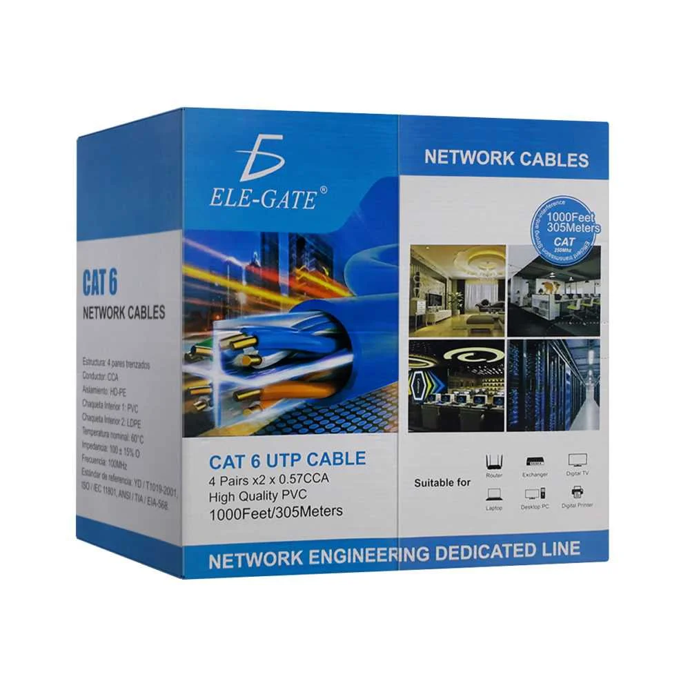 Bobina Cable Red Utp Rj45 Cat6 305 Mts