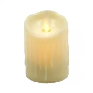 Vela de luz led cálida decorativa con efecto de cera, 7x5 cm aprox, v…