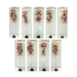 1pza Cake topper numérico metálico 1-9 bt-659